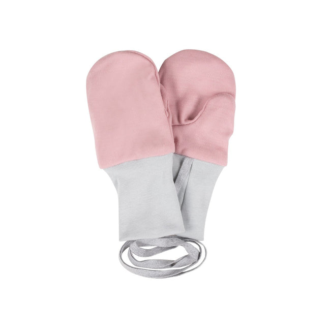 Pink Merino Wool Baby Mittens with Thumb