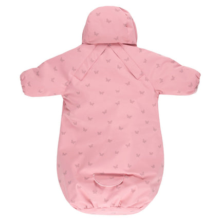 Pink Reflective Merino Wool-Lined Spring/Autumn Bunting Pram Suit