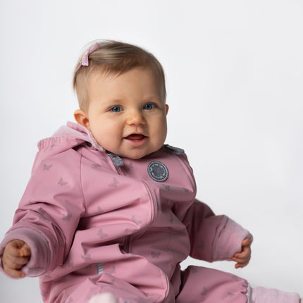 Pink Reflective Merino Wool-Lined Spring/Autumn Jumpsuit