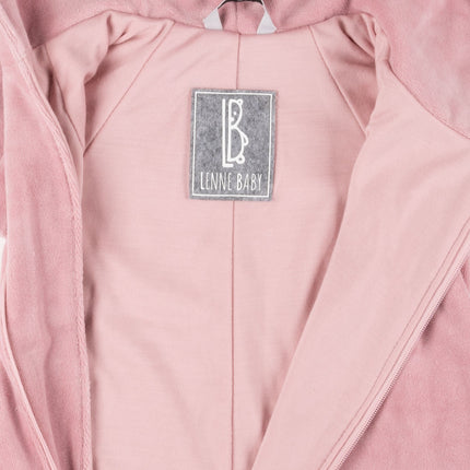 Pink Velvet Baby Overall with Merino Wool Lining