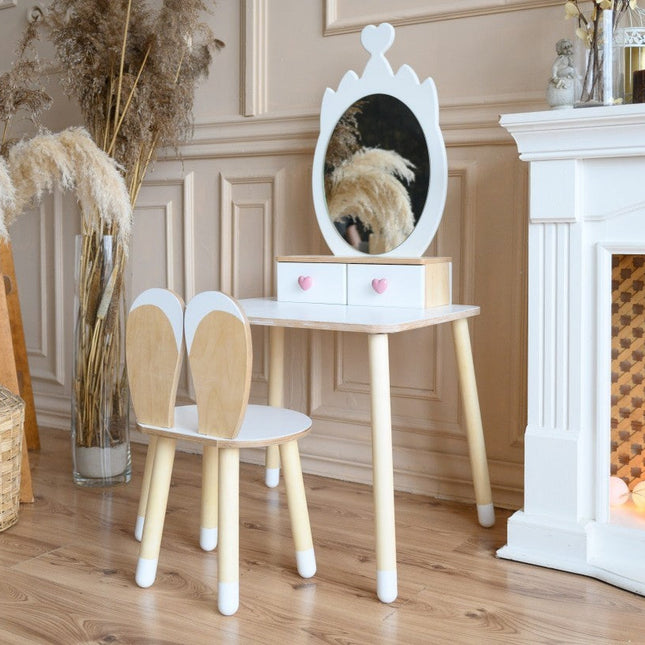 Princess Beauty Table and Chair with Mirror - Crown