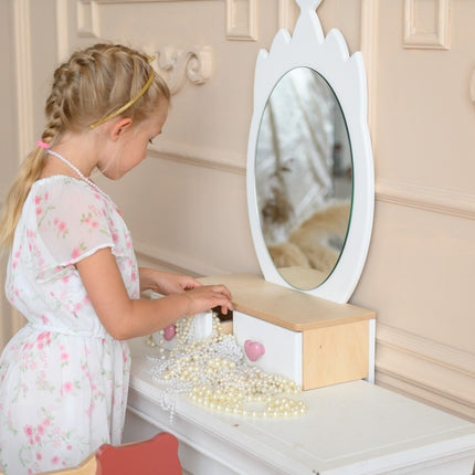Princess Beauty Table and Chair with Mirror - Crown
