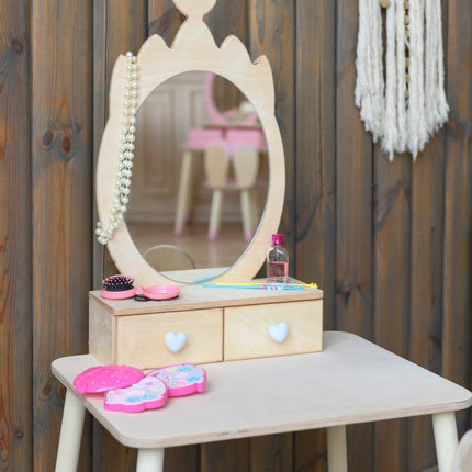 Princess Beauty Table and Chair with Mirror - Crown