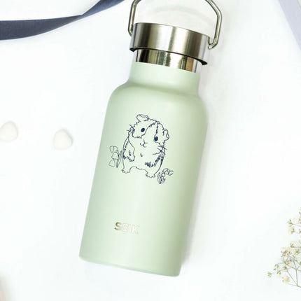 Water Bottle / Thermos – Guinea Pig – Light Green 350ml Stainless Steel