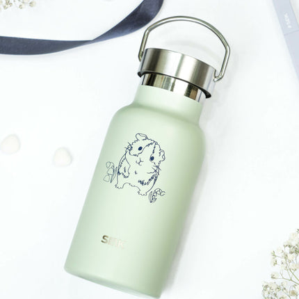 Water Bottle / Thermos – Guinea Pig – Light Green 350ml Stainless Steel