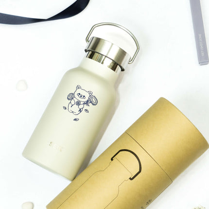 Water Bottle / Thermos – Bear Design – Beige 350ml Stainless Steel