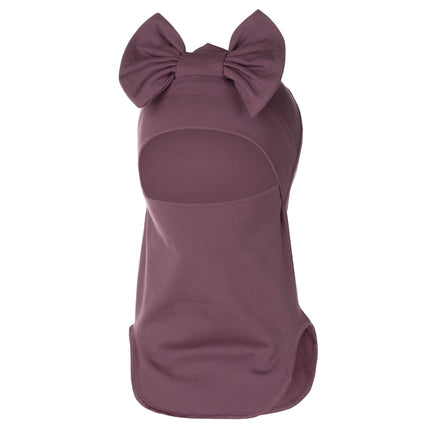 Lilac Cotton Balaclava with Bow