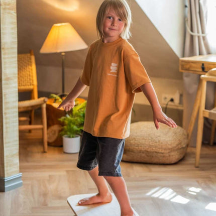 Rectangular Balance Board With Exercise Roll - Side Logo