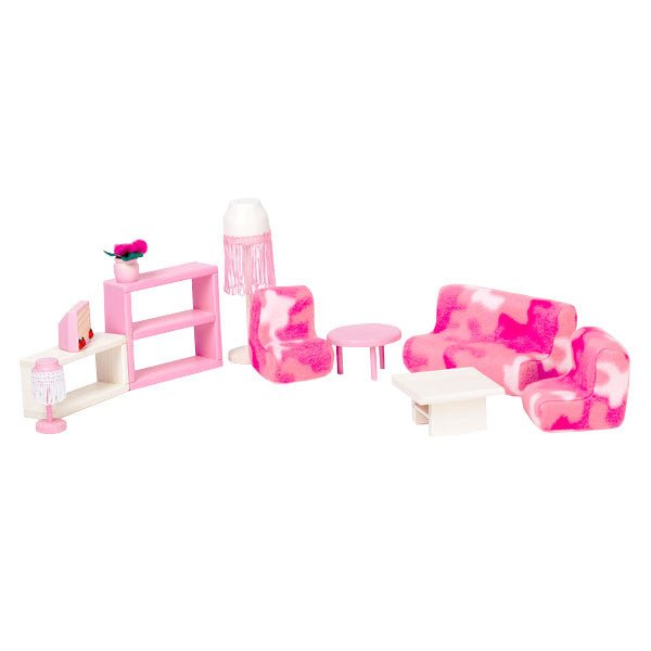 Dollhouse living room furniture - Pink & White - LoveStyle World