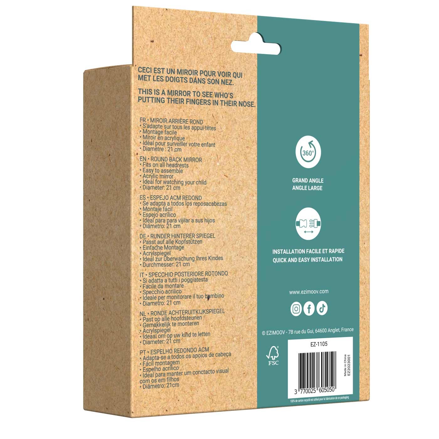 Round Rear Facing Car Seat Mirror