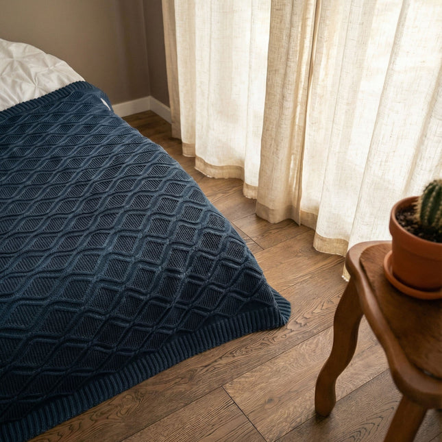 Royal merino throw - Charcoal grey