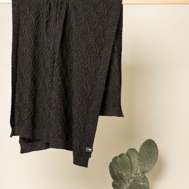 Royal merino throw - Charcoal grey