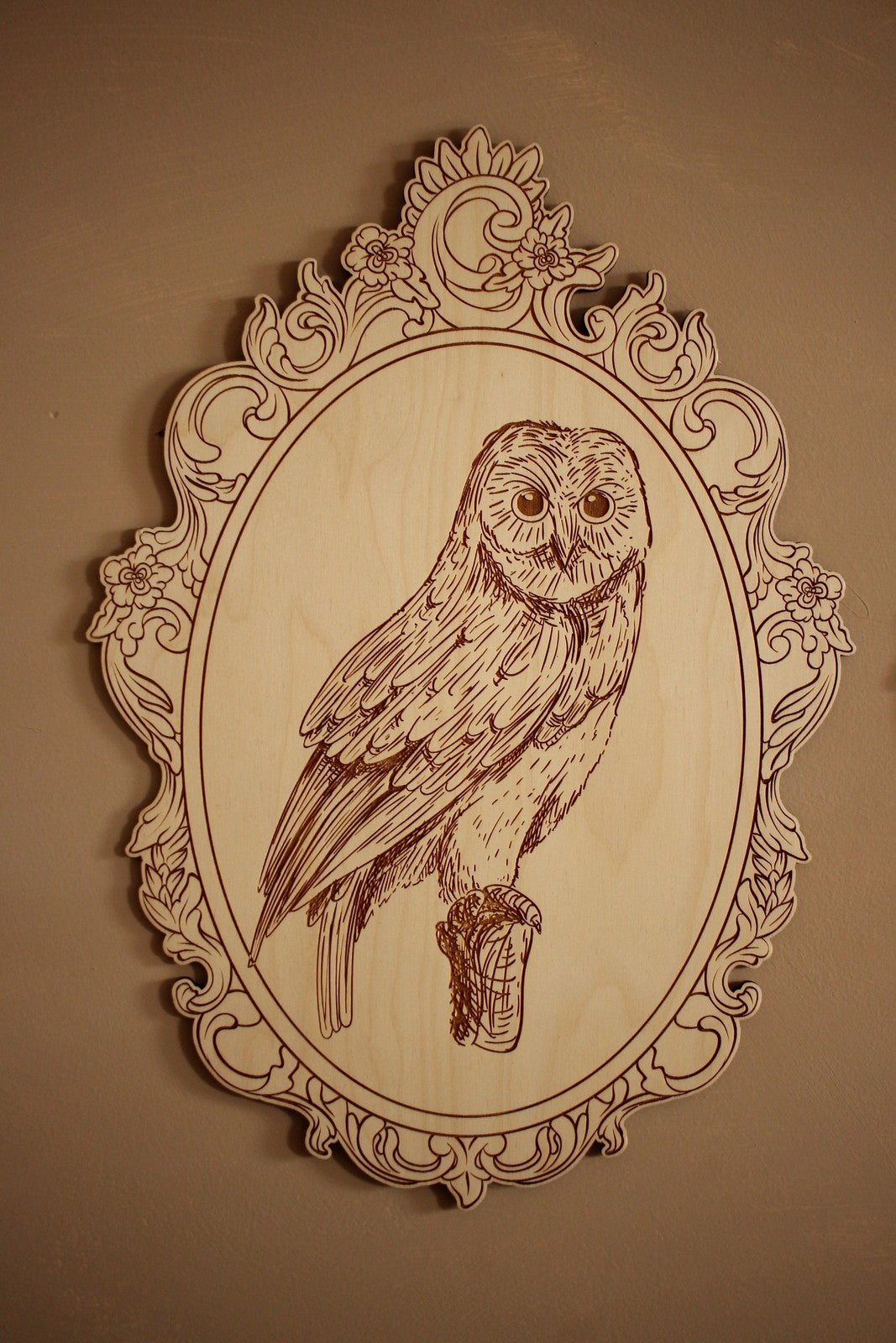 Set of 4 Engraved Forest Animals Pictures with Retro Frame