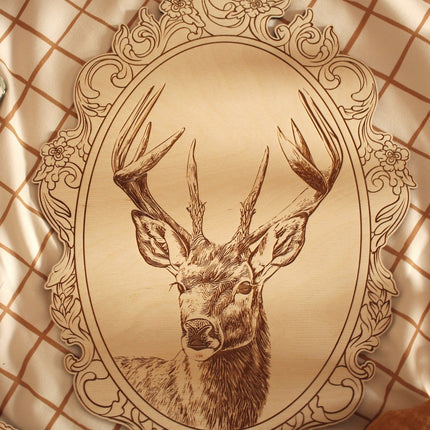 Set of 4 Engraved Forest Animals Pictures with Retro Frame
