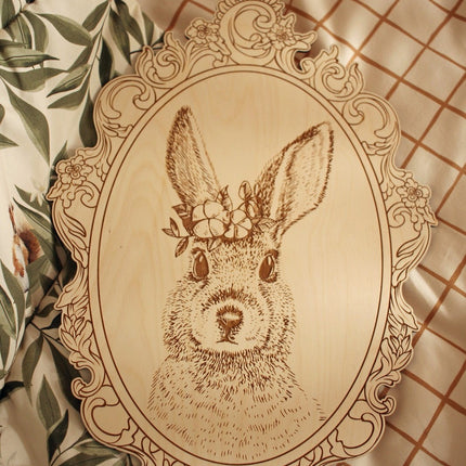 Set of 4 Engraved Forest Animals Pictures with Retro Frame