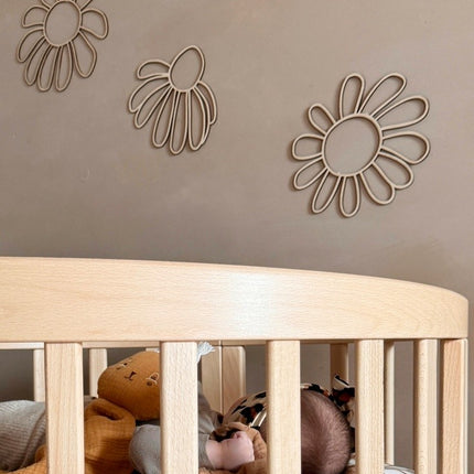 Set of 6 Wooden Flowers Wall Decoration - Daisies