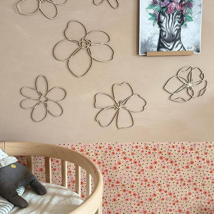 Set of 6 Wooden Flowers Wall Decoration - Wildflowers