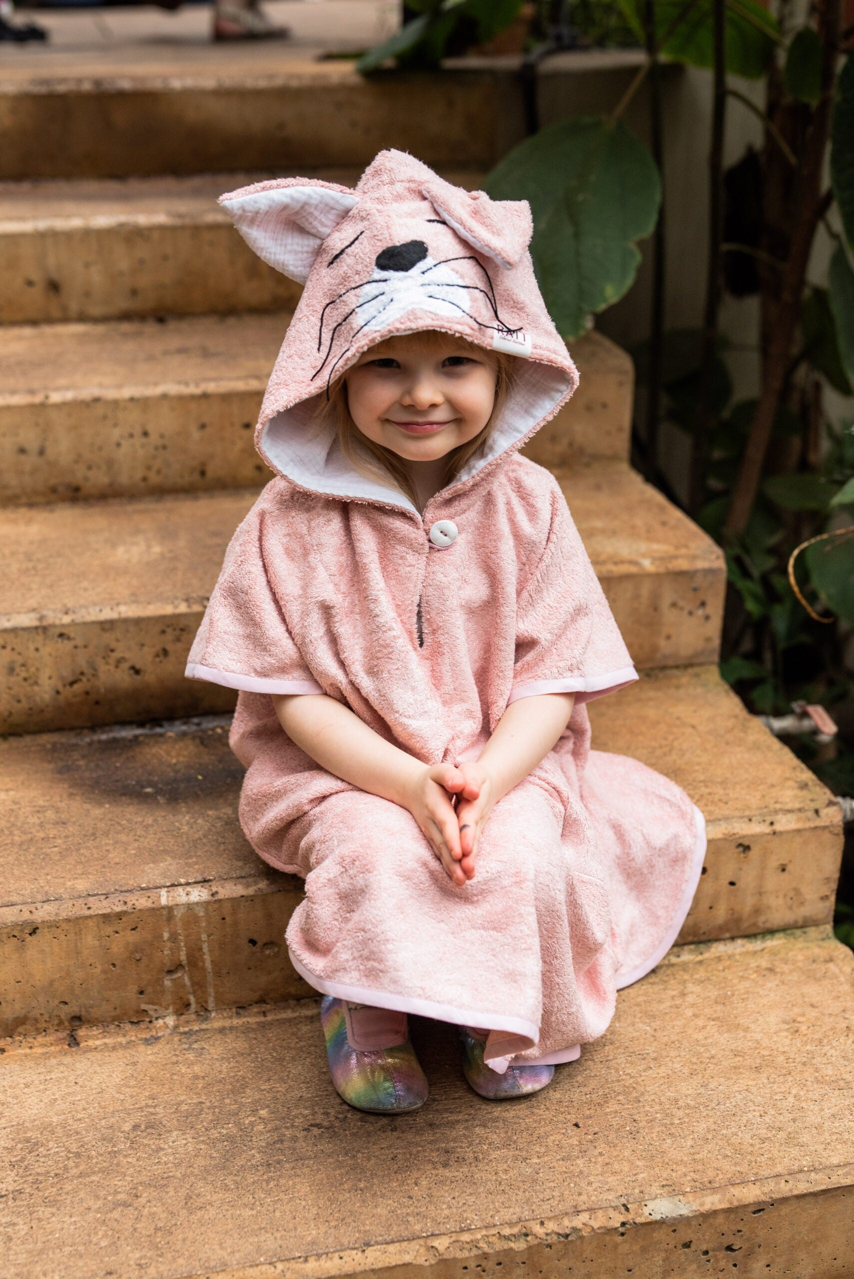 Short-Sleeve Poncho CAT- For TODDLERS (Size 82/86-116)