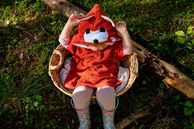 Short-Sleeve Poncho FOX - For KIDS (Size 122-150)