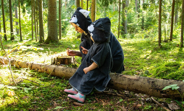 Short-Sleeve Poncho WOLF - For TODDLERS (Size 82/86-116)