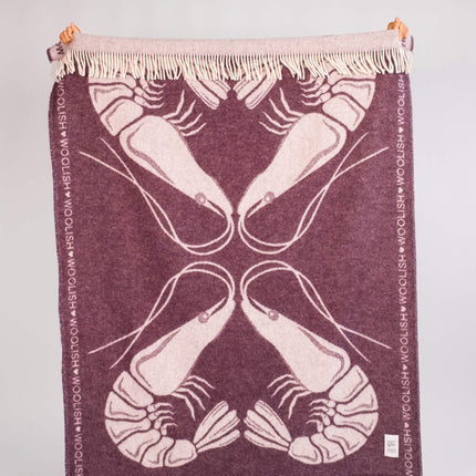 Shrimp love wool throw