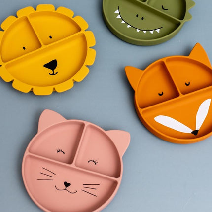 Silicone Divided Suction Plate for Kids - Mr. Lion