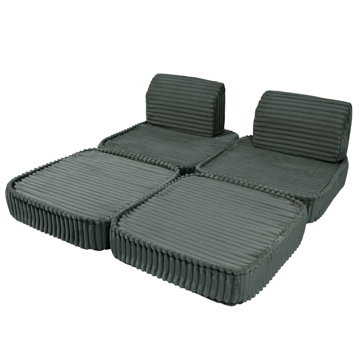 Small Modular Sofa for Kids - Churros Forest Green