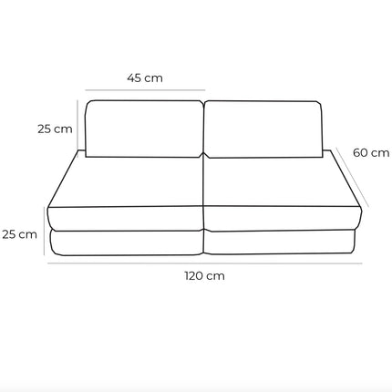Small Modular Sofa for Kids - Churros Pink
