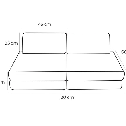 Small Modular Sofa for Kids - Tangle Moon Grey