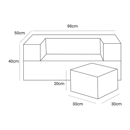 MeowBaby® Bearly Cube Sofa - White