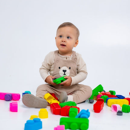 Soft Blocks Set With Wheels - 21 pcs 