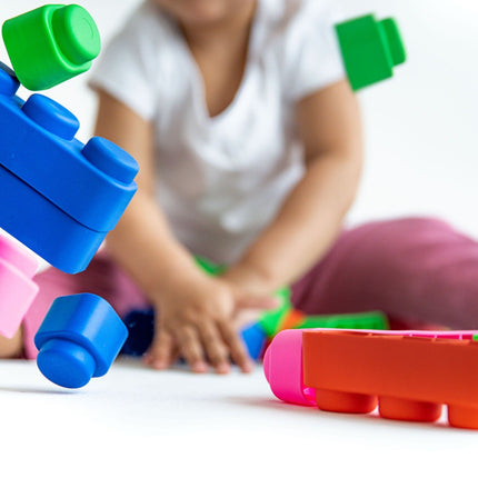 Soft Blocks Set With Wheels - 14 pcs