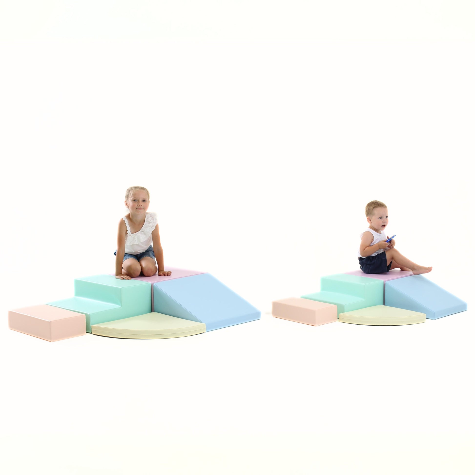Soft Play 5 Foam Block Set - Light Pastel Corner Climber XL