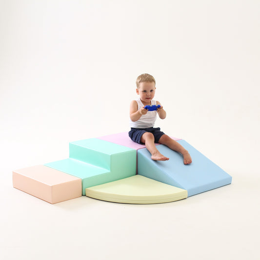 Soft Play 5 Foam Block Set - Light Pastel Corner Climber XL