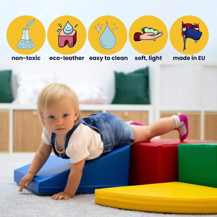 Soft Play Step and Slide Set - Pastel