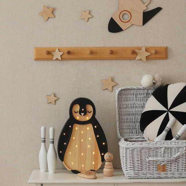 Wooden Wall Decoration - Moon, Saturn, Rocket & 10 Stars