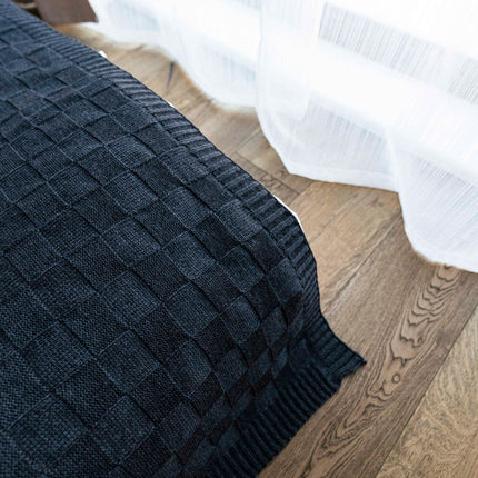 Square merino throw - Charcoal grey