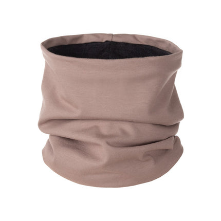 Taupe Beige Merino Wool-Lined Kids’ Tube Scarf