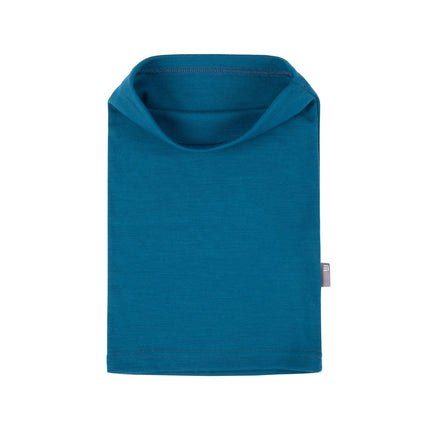 Teal Blue Single-Layer Merino Wool Tube Scarf