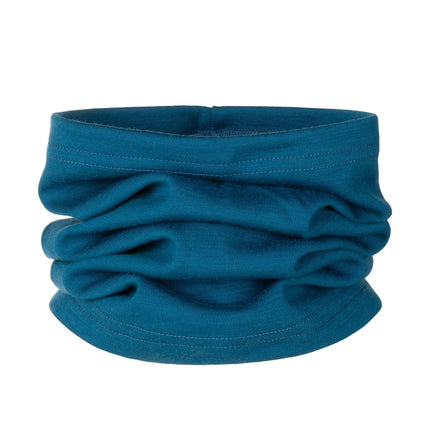 Teal Blue Single-Layer Merino Wool Tube Scarf