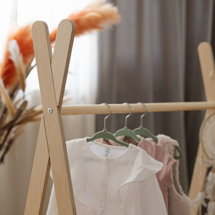 Tipi Clothing Rack For Children - Large Natural Wood