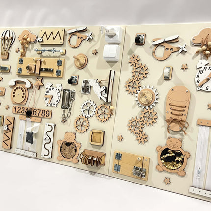 Two-piece wall activity panel (60×80 + 60×39 cm)