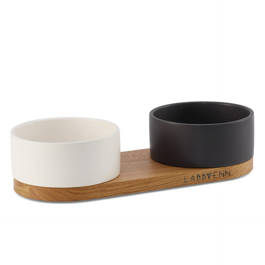 Vuku Ceramic Double Buffet - Black & White