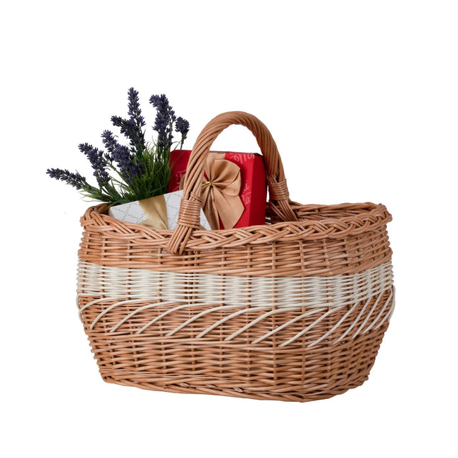 Walburga Shopping Basket With Wicker Handle