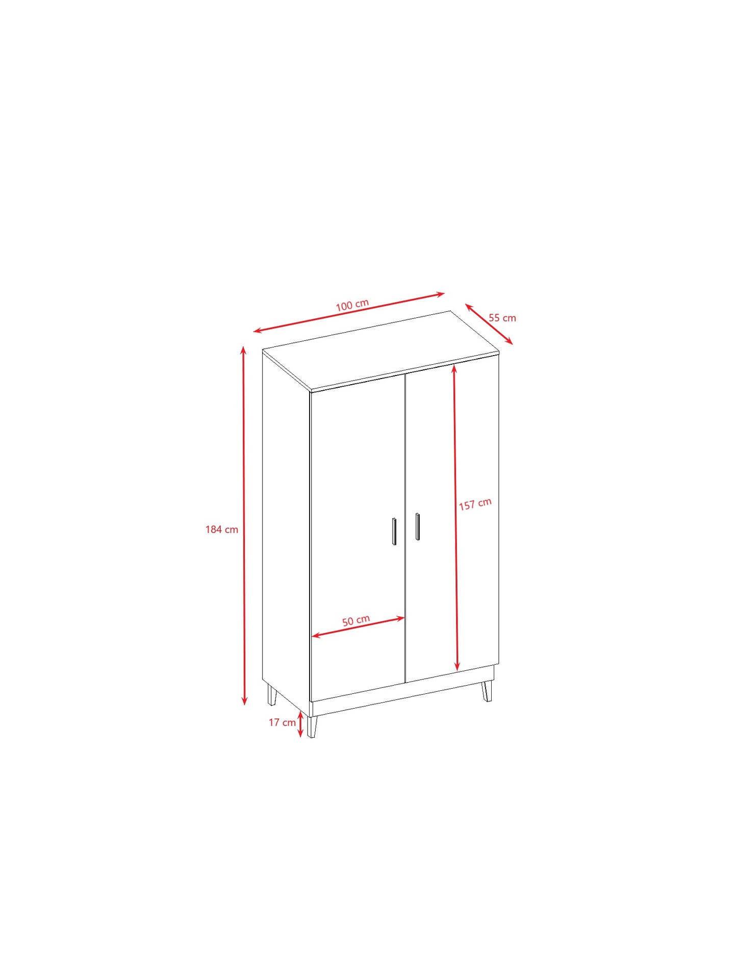 Wardrobe Kubi - Grey