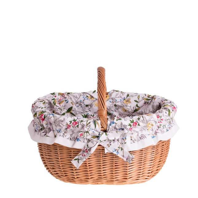 Werburga Shopping Basket With Wicker Handle And White Trim