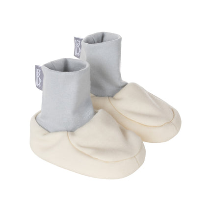 White Lined Merino Wool Baby Booties