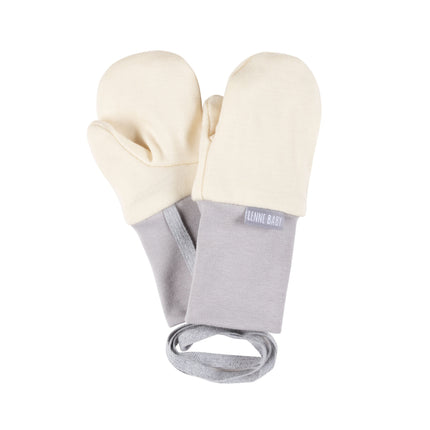 White Merino Wool Baby Mittens with Thumb