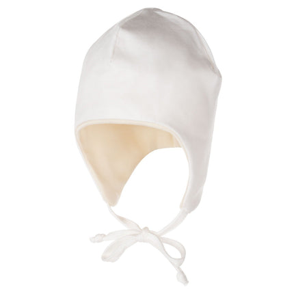 White Merino Wool-Lined Baby Hat