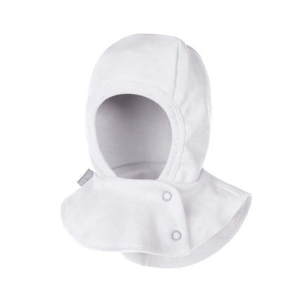 White Pointelle Double-Layer Cotton Baby Balaclava